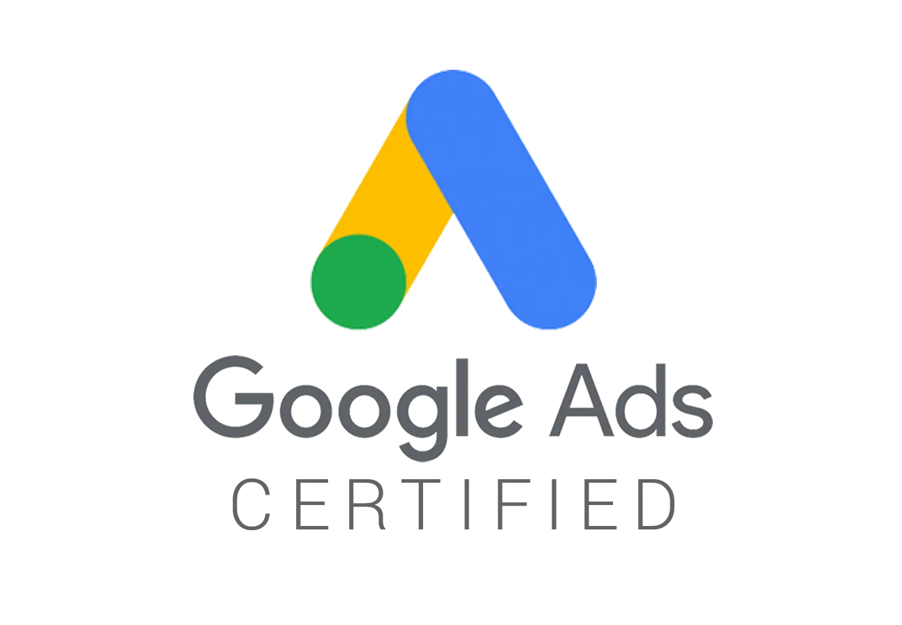 Google ads certified badge on a black background